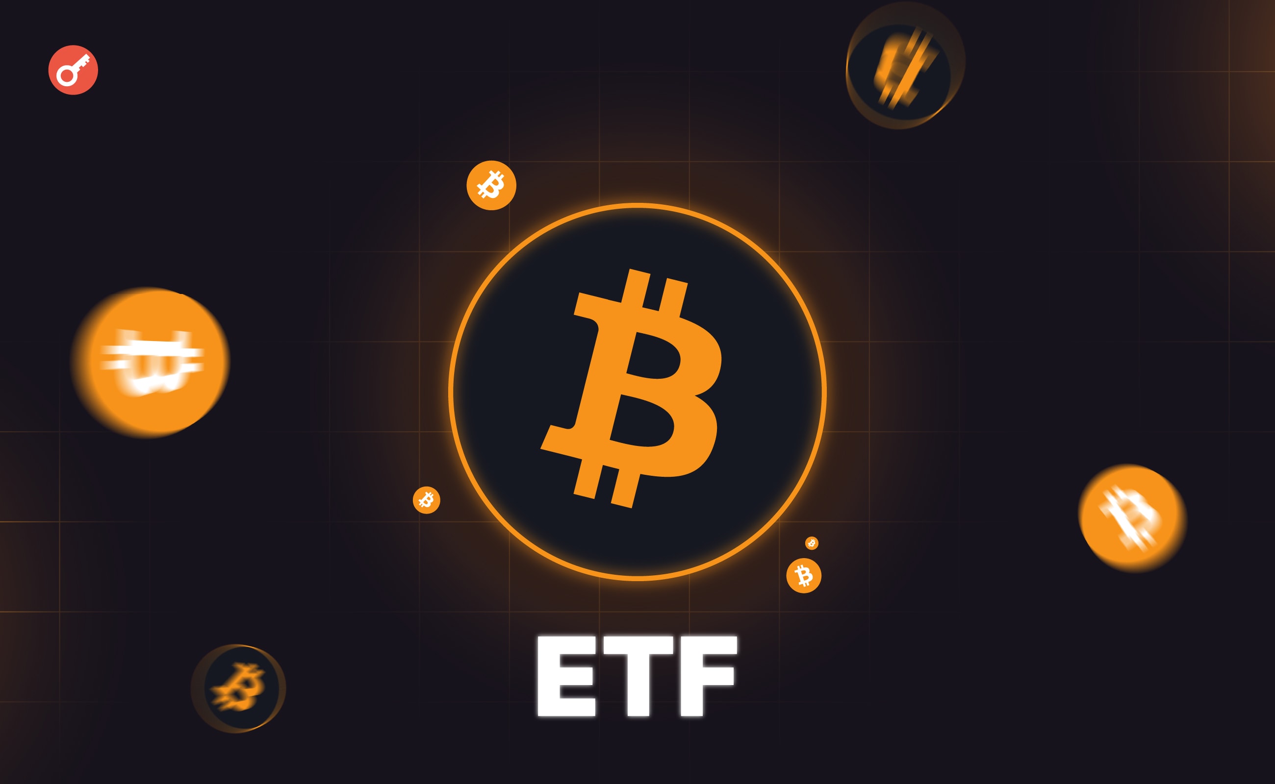 Эмитенты спотовых биткоин-ETF раскрыли детали финансирования своих криптофондов. Заглавный коллаж новости.