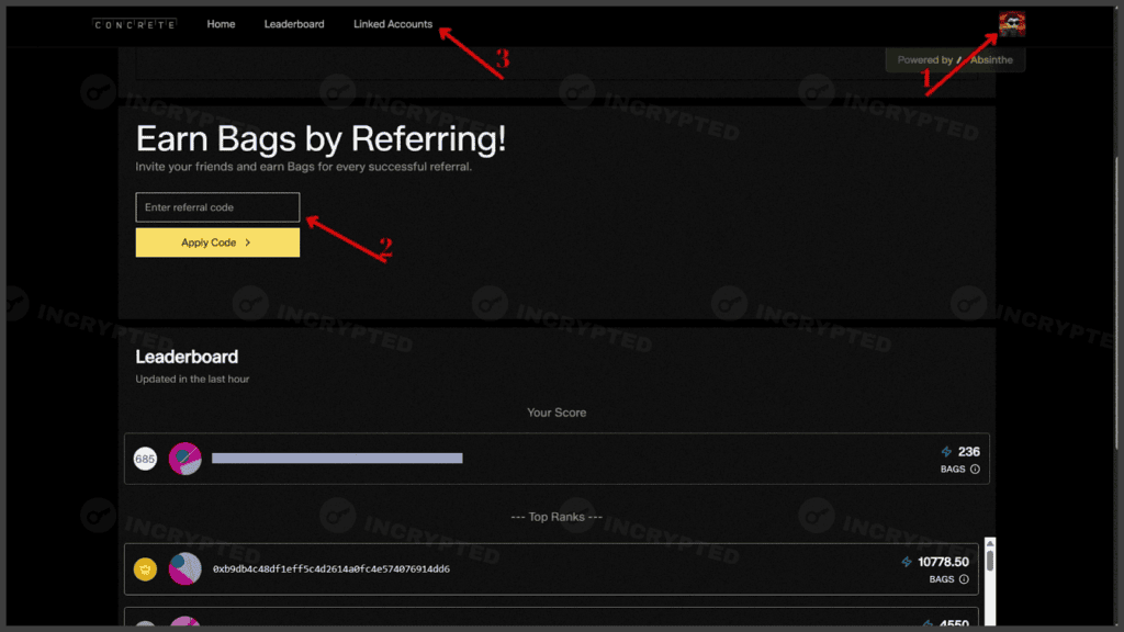Concrete — farming points with an eye on a future airdrop