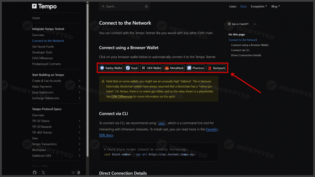 Tempo — active in the testnet aiming for the airdrop