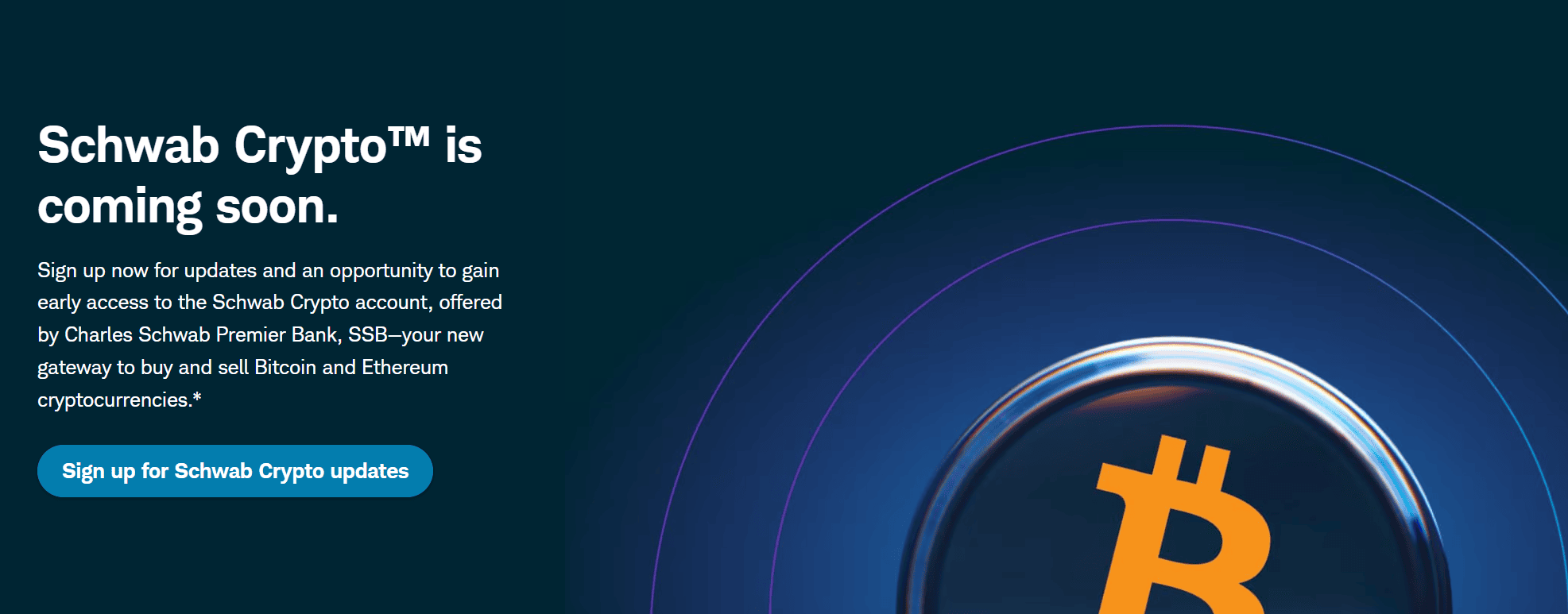 Анонс щодо запуску крипторахунків. Дані: Charles Schwab.